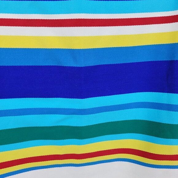 Talbots Petites Pencil Skirt 4P Multicolor Rainbow Striped Cotton Colorful Knee - Picture 2 of 9